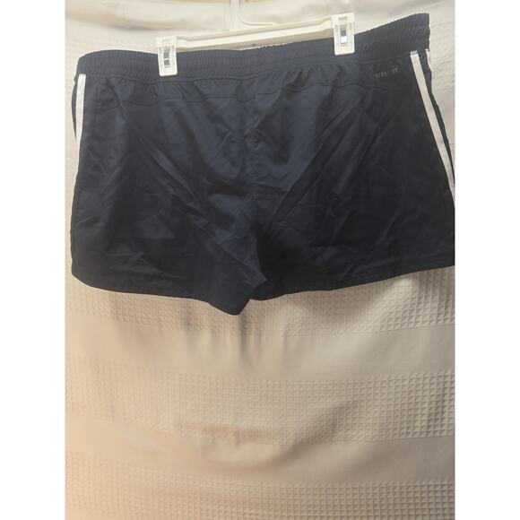Women's Adidas 3 Stripe 2XL Navy Blue White Pacer Shorts Size 6204 - Picture 4 of 7